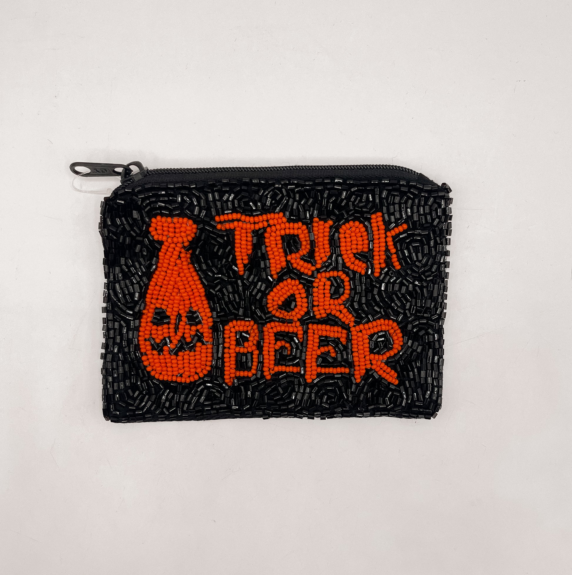 Trick or Beer Beaded Pouch