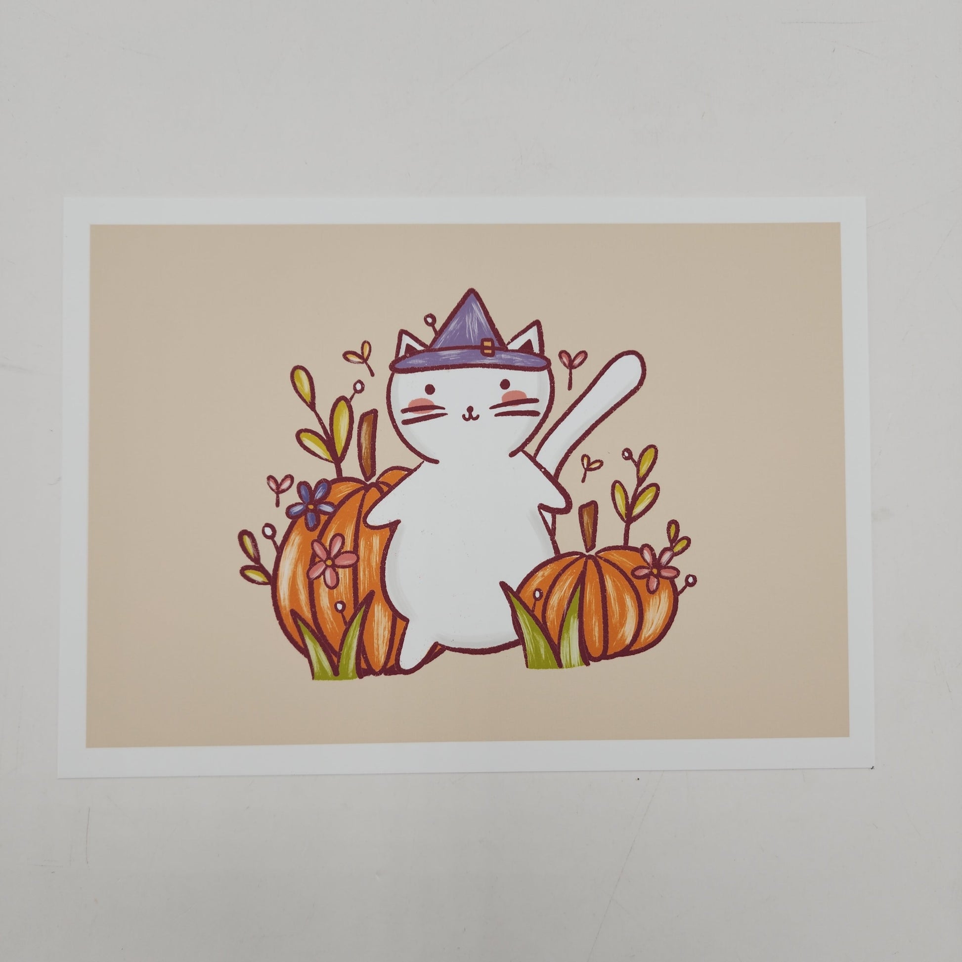 Pumpkin Patch Kitty Art Print