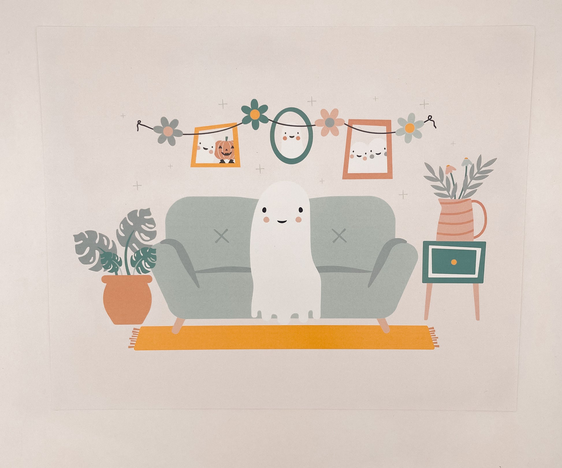 Cozy Little Ghost Art Print 8x10