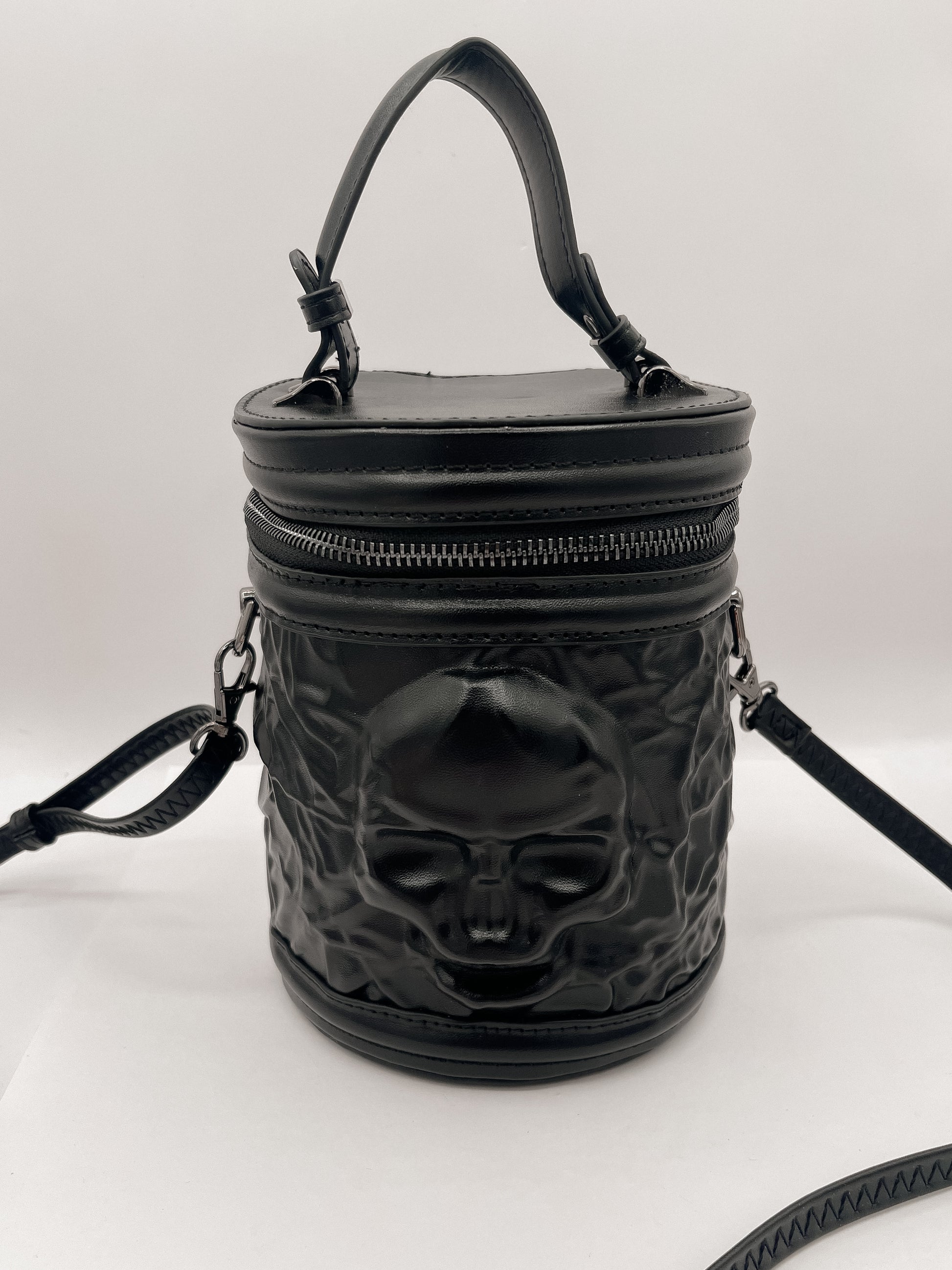 Midnight Skull Barrel Bag-Round skull bag