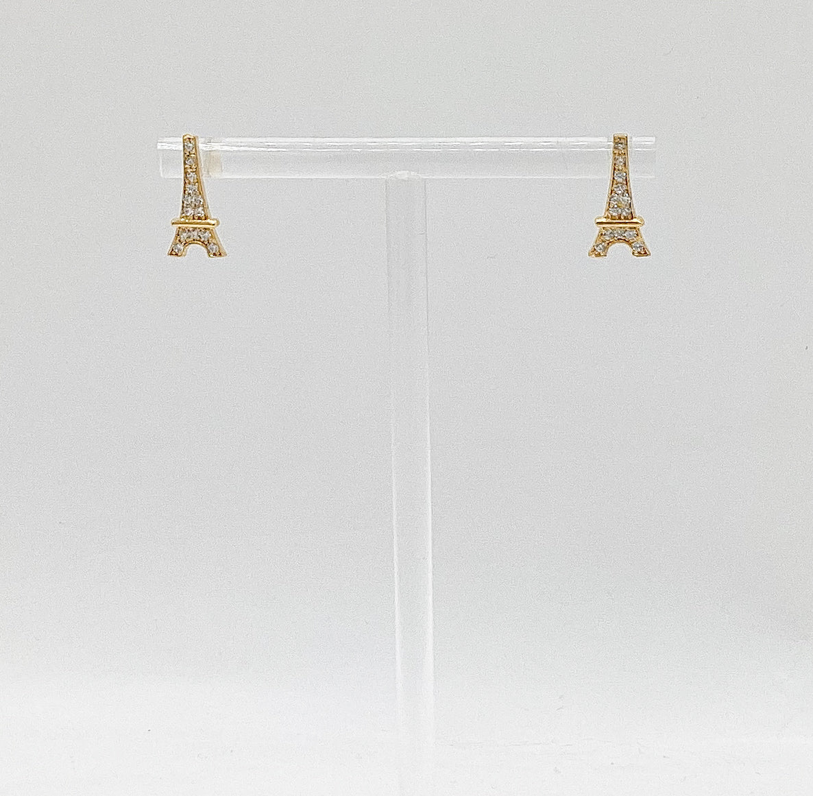 Eiffel Tower, gold earrings ￼