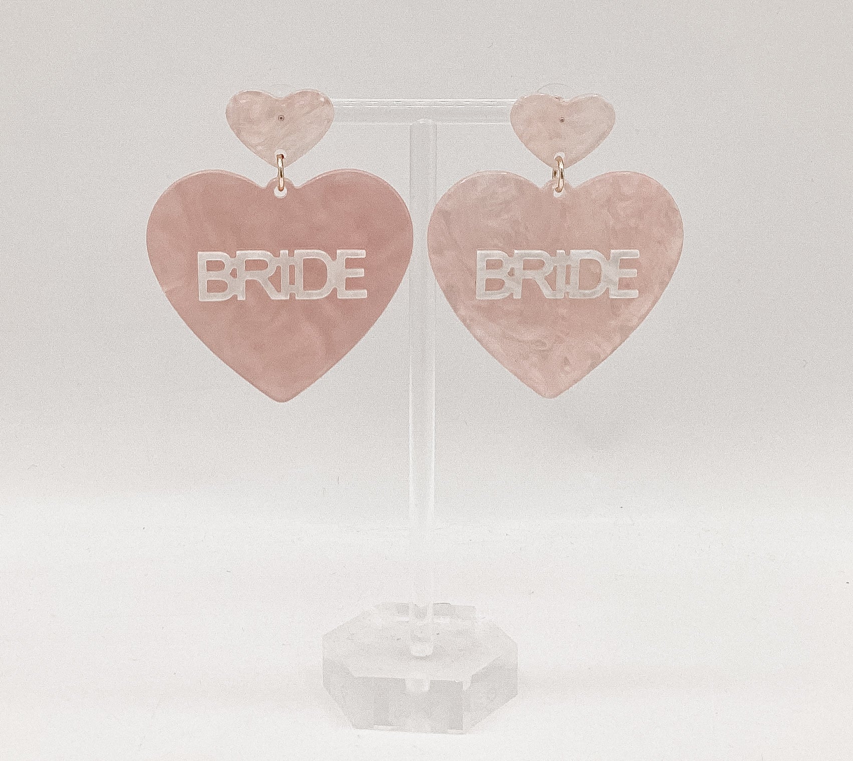 Bridal Double Heart Earrings ￼