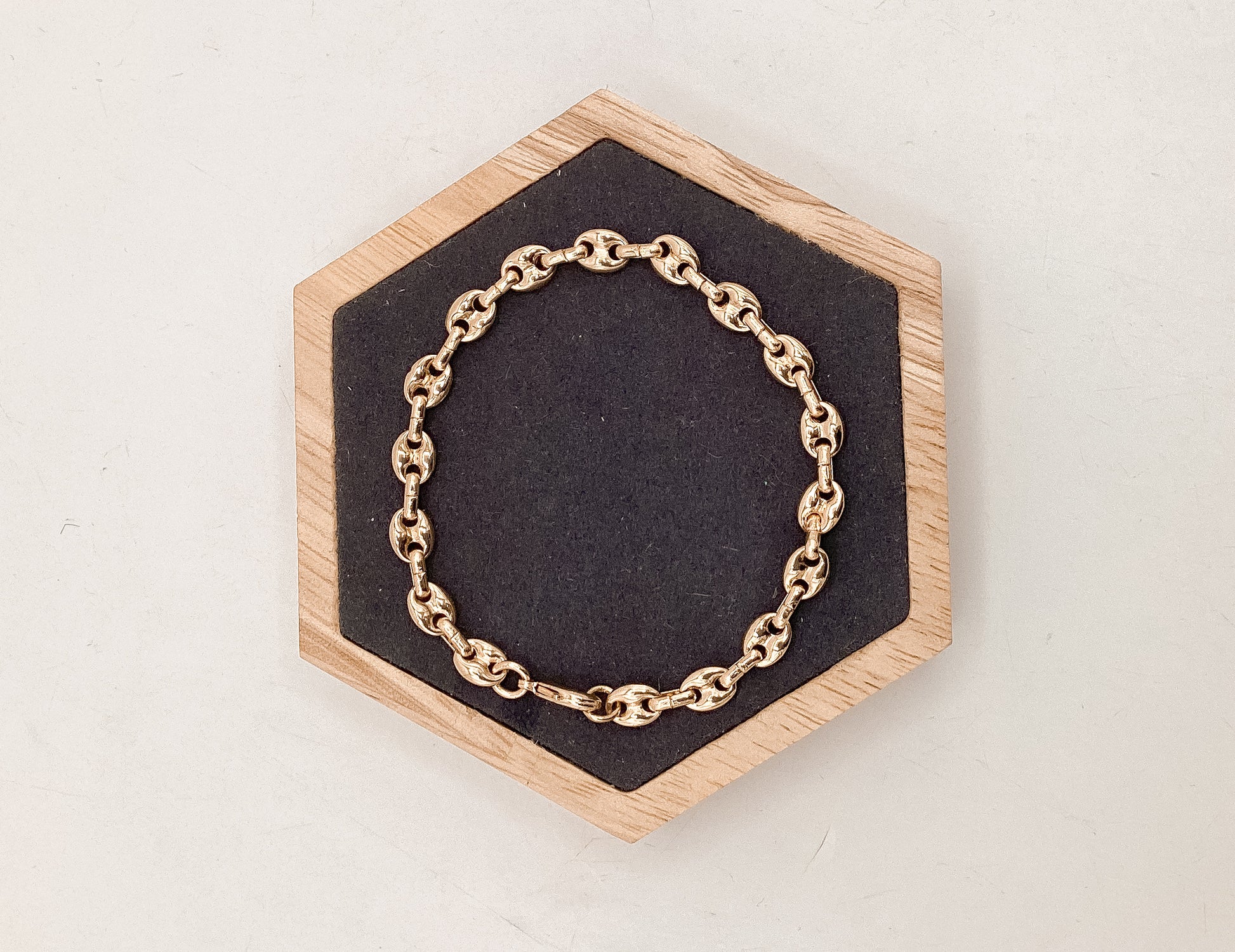 Gold link bracelet-small