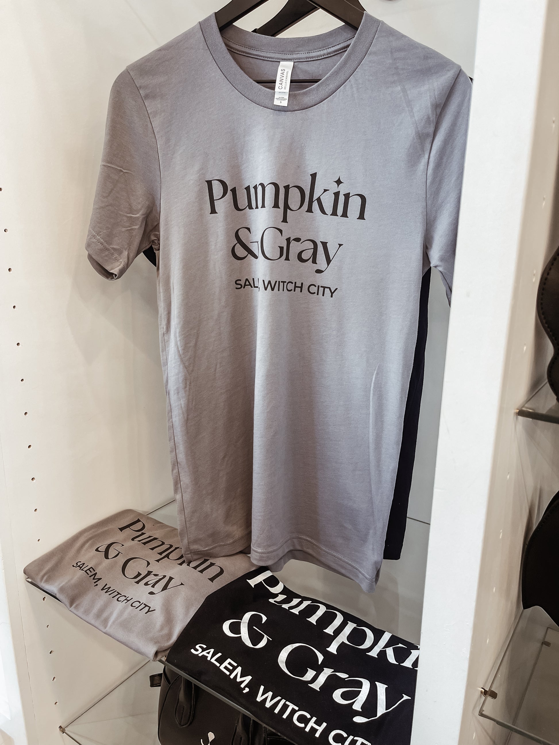 Pumpkin & Gray Tee-Gray