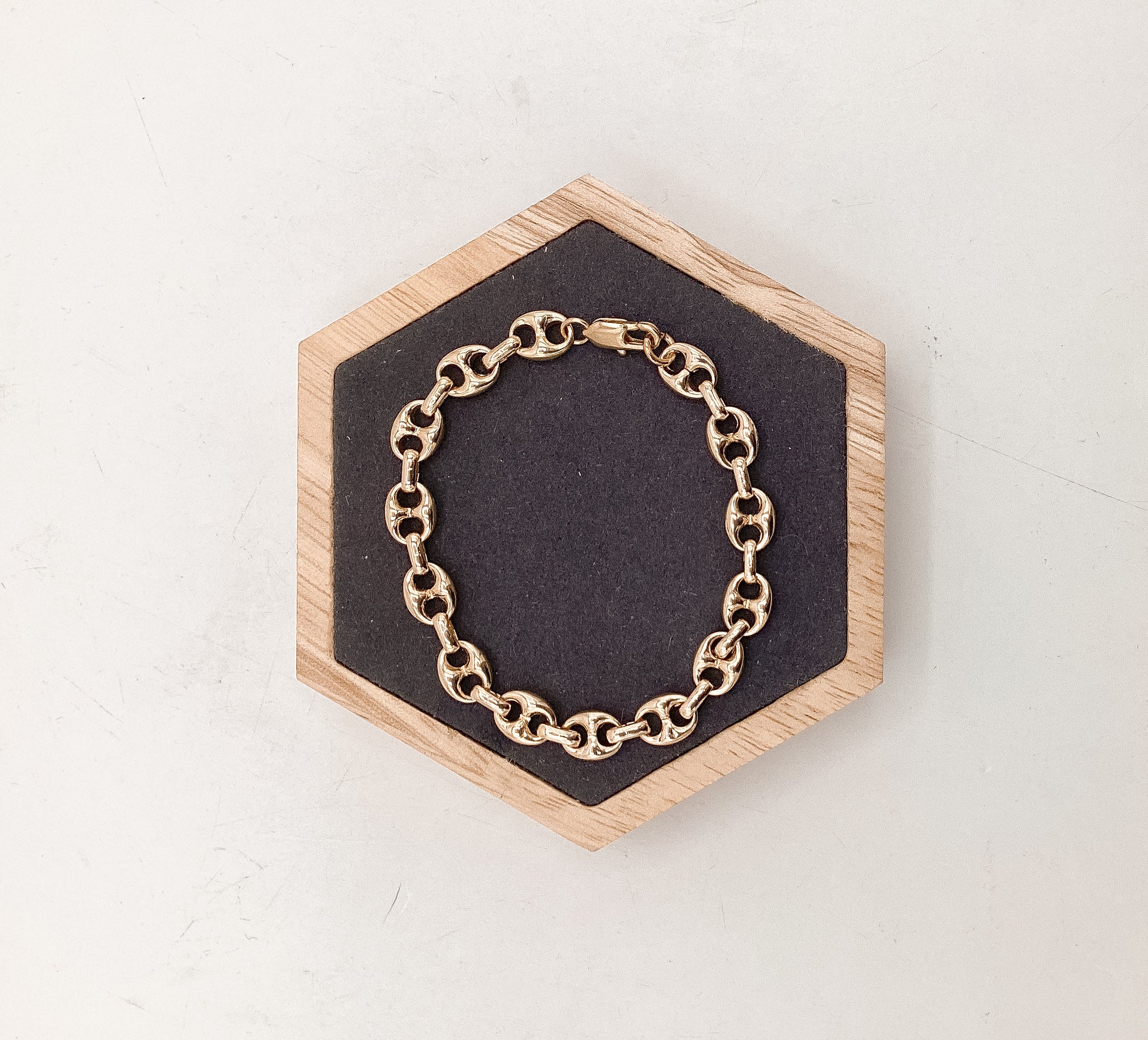 Gold link bracelet-large