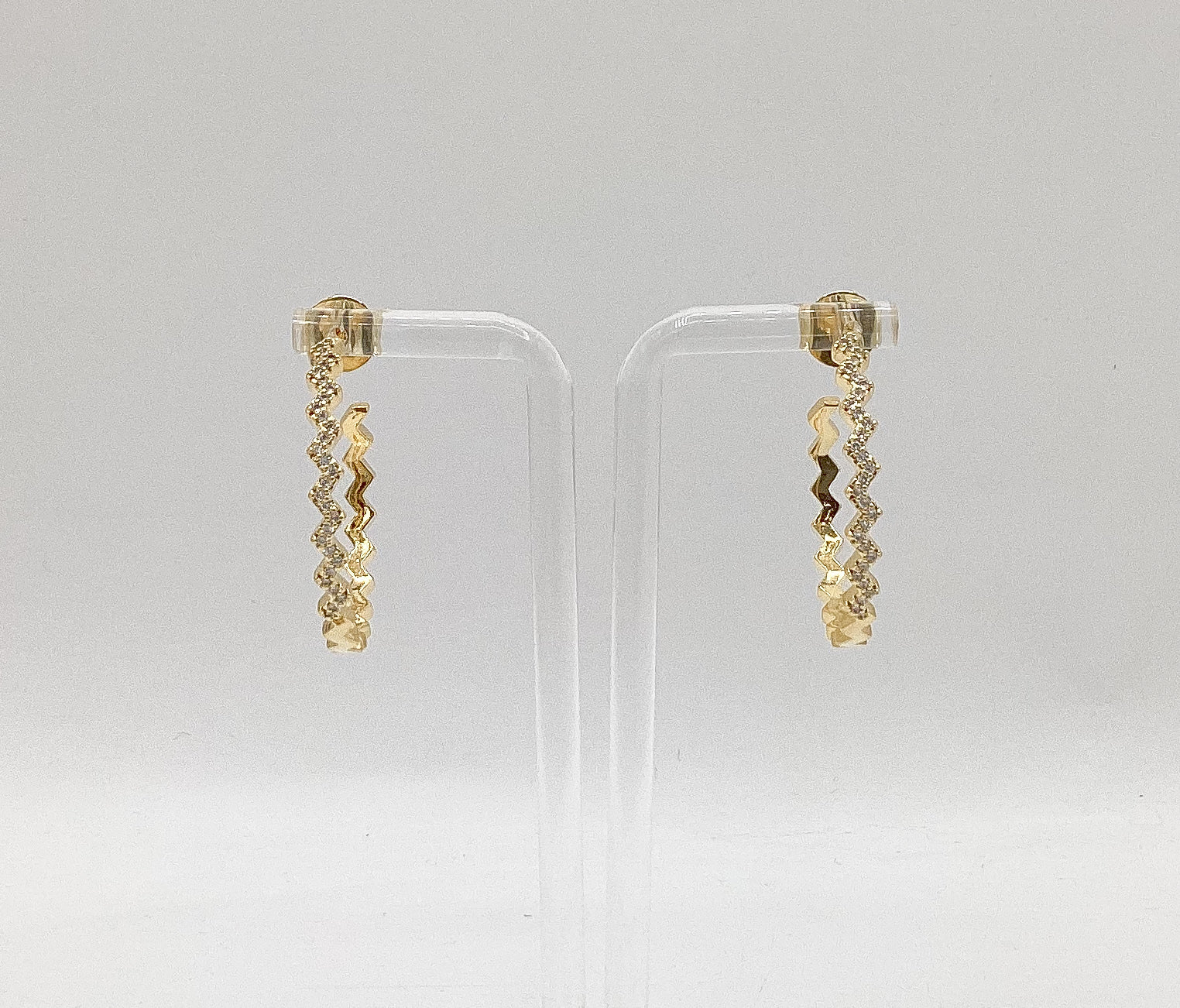 Zig-zag Golden Hoops