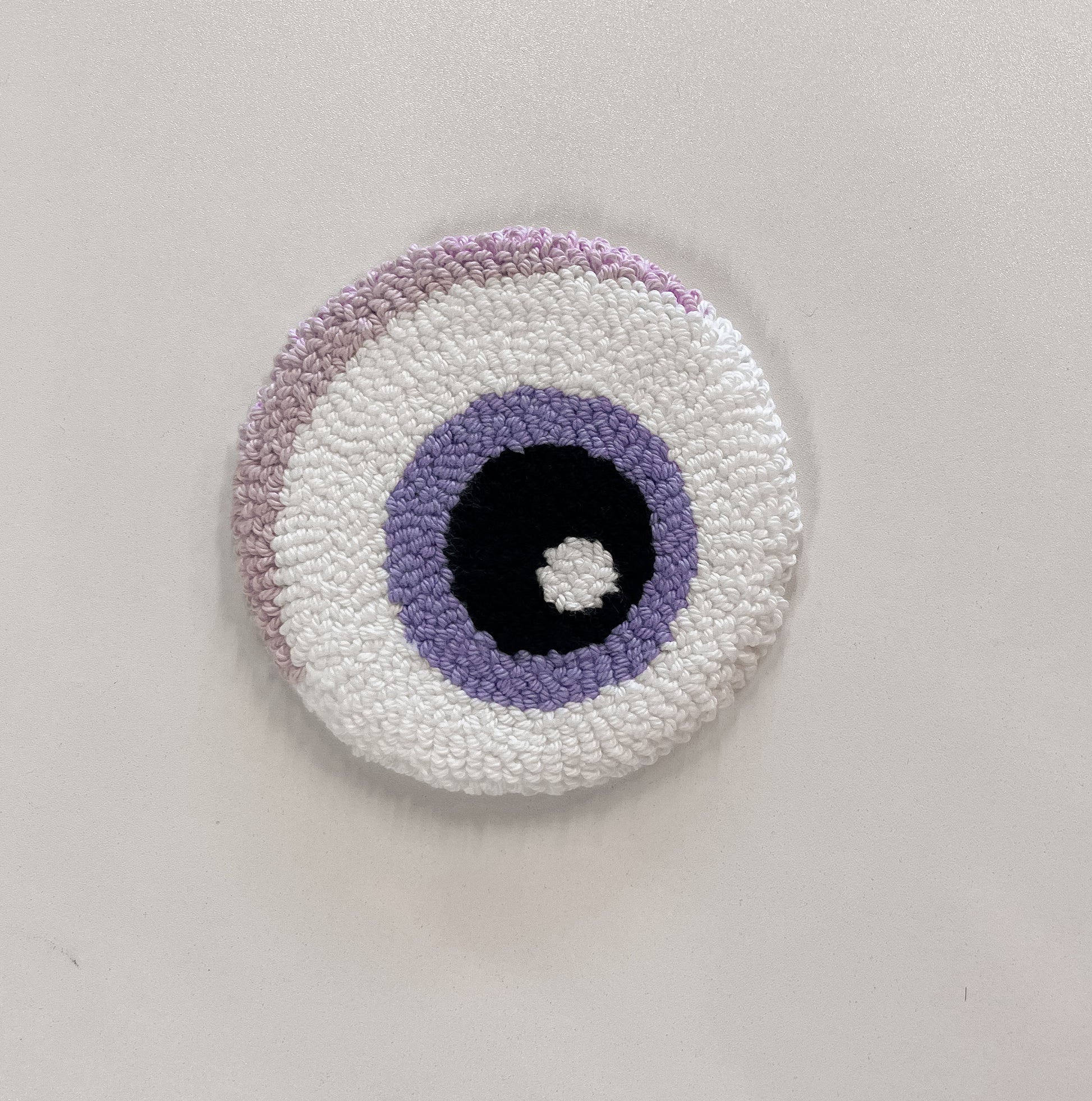 Evil Eye Mug Rug – Lavender Gaze Edition