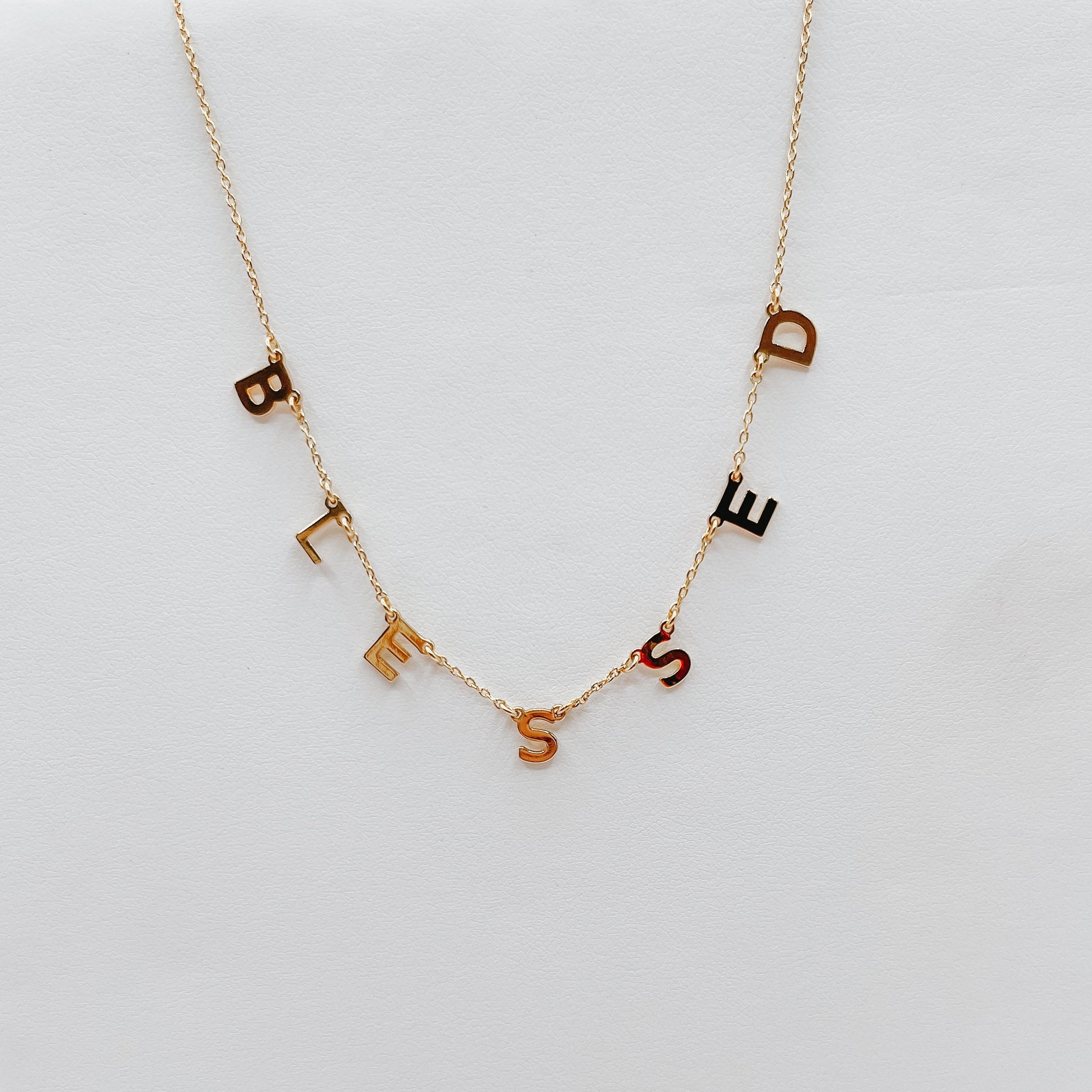 Blessed Letter Charm Necklace