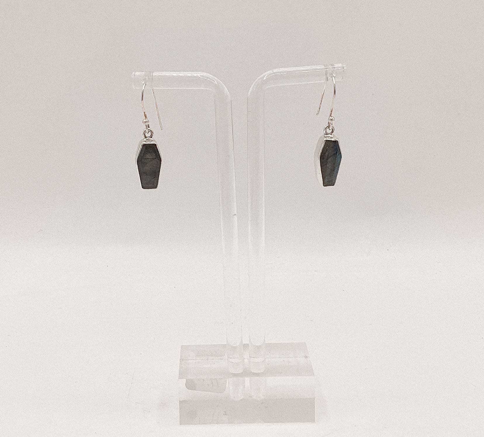 Labradorite Coffin Earrings