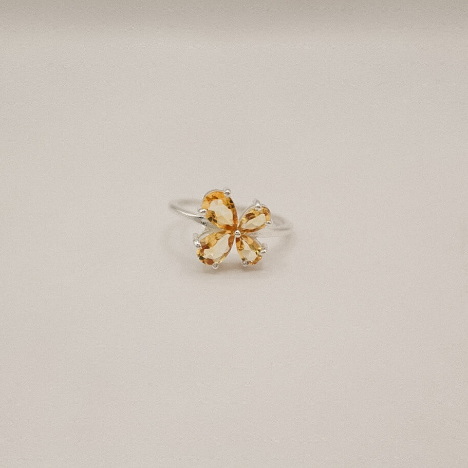 Golden Bloom Ring – Citrine Flower of Joy