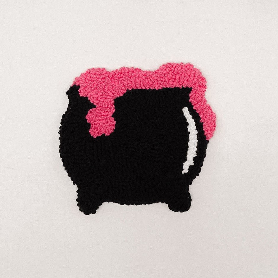Pink Potion Cauldron Mug Rug – Bubblegum Magic in Every Sip