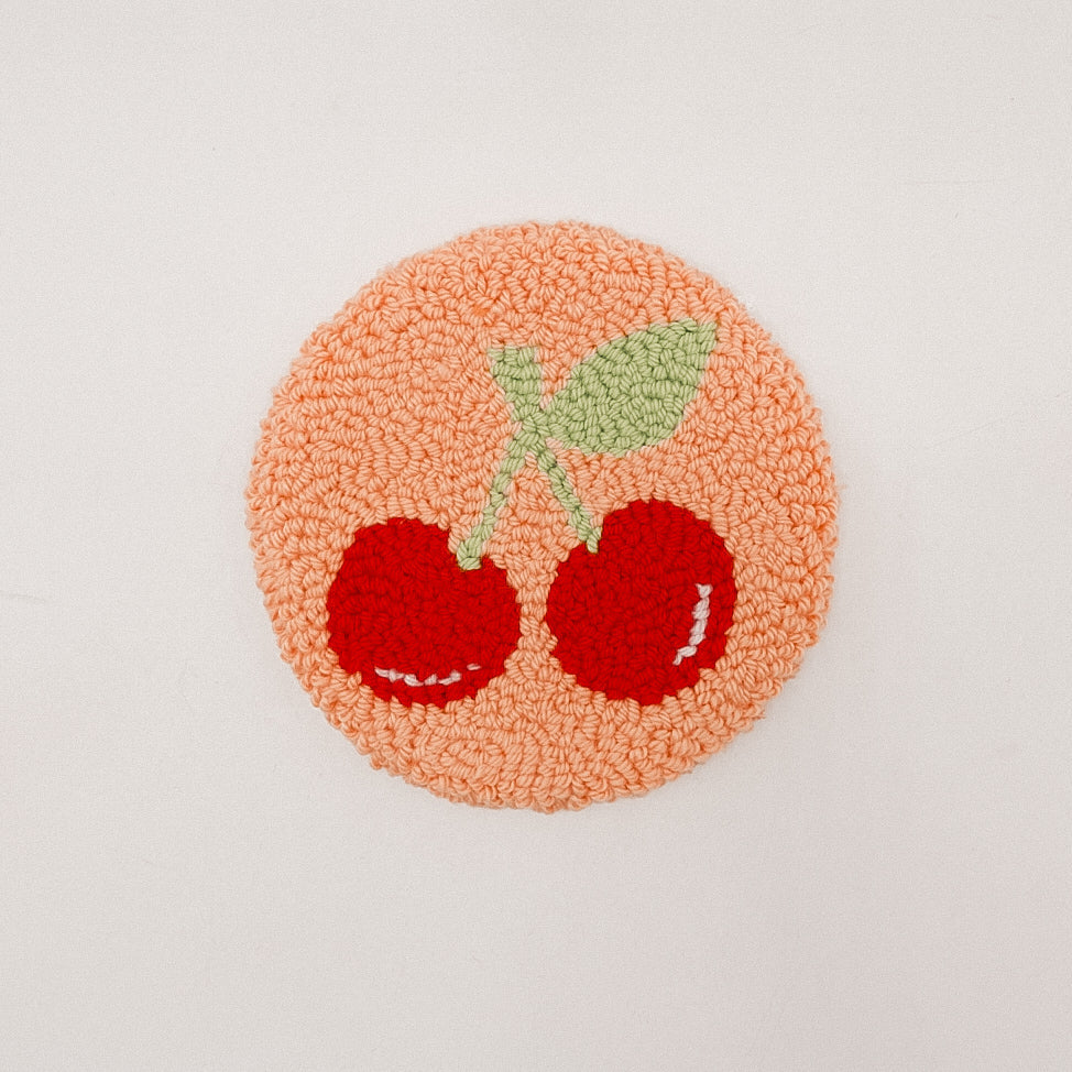 Cherry on Top Mug Rug – A Sweet Spot for Your Sips