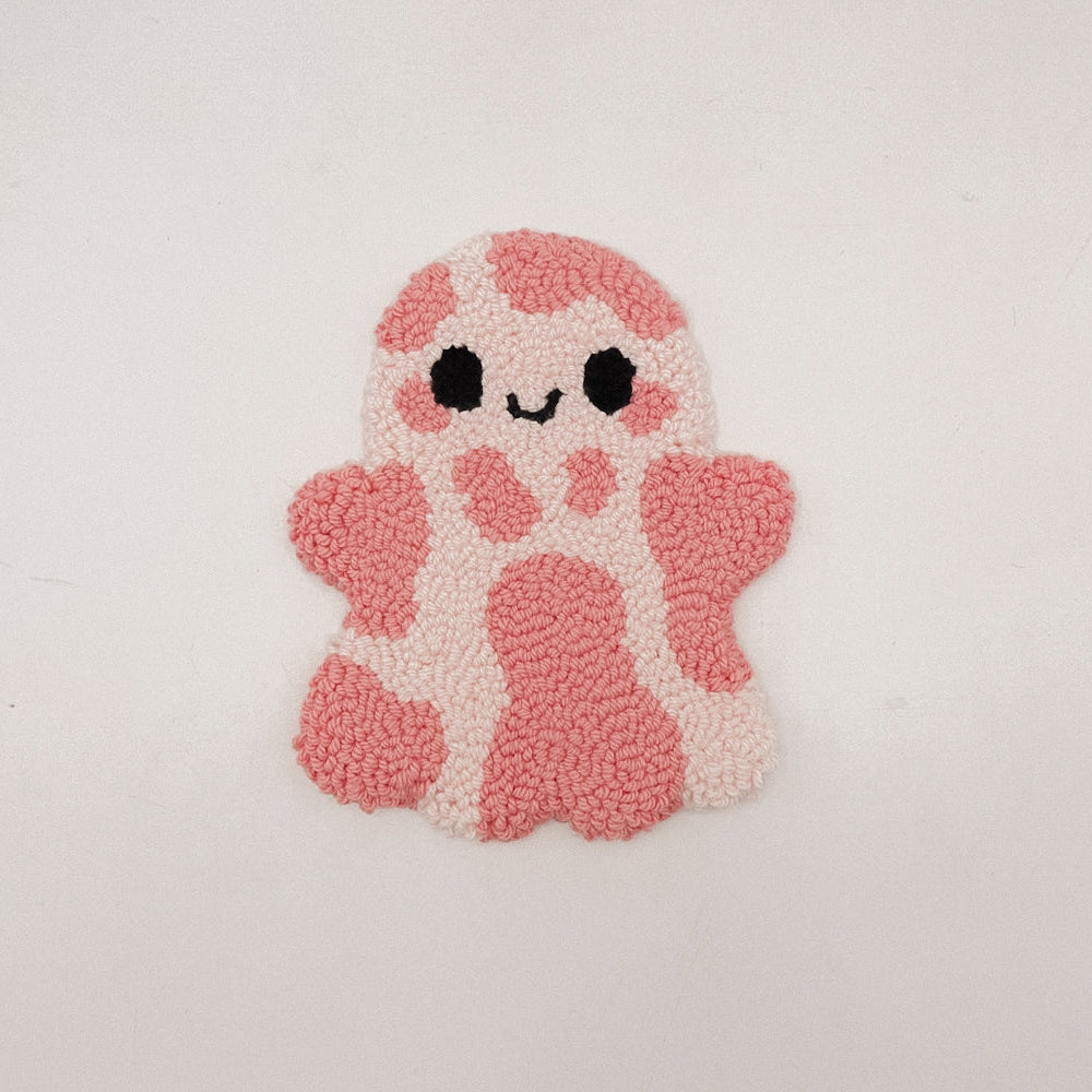 Peachy Spirit Mug Rug – A Ghost with a Blush