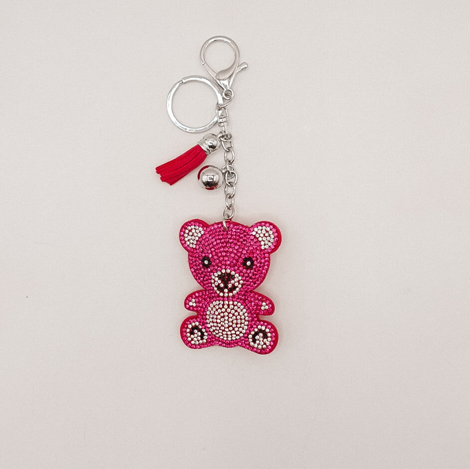 Pink Sugar Bear Keychain – Sweet, Sparkly, and Full of Charm