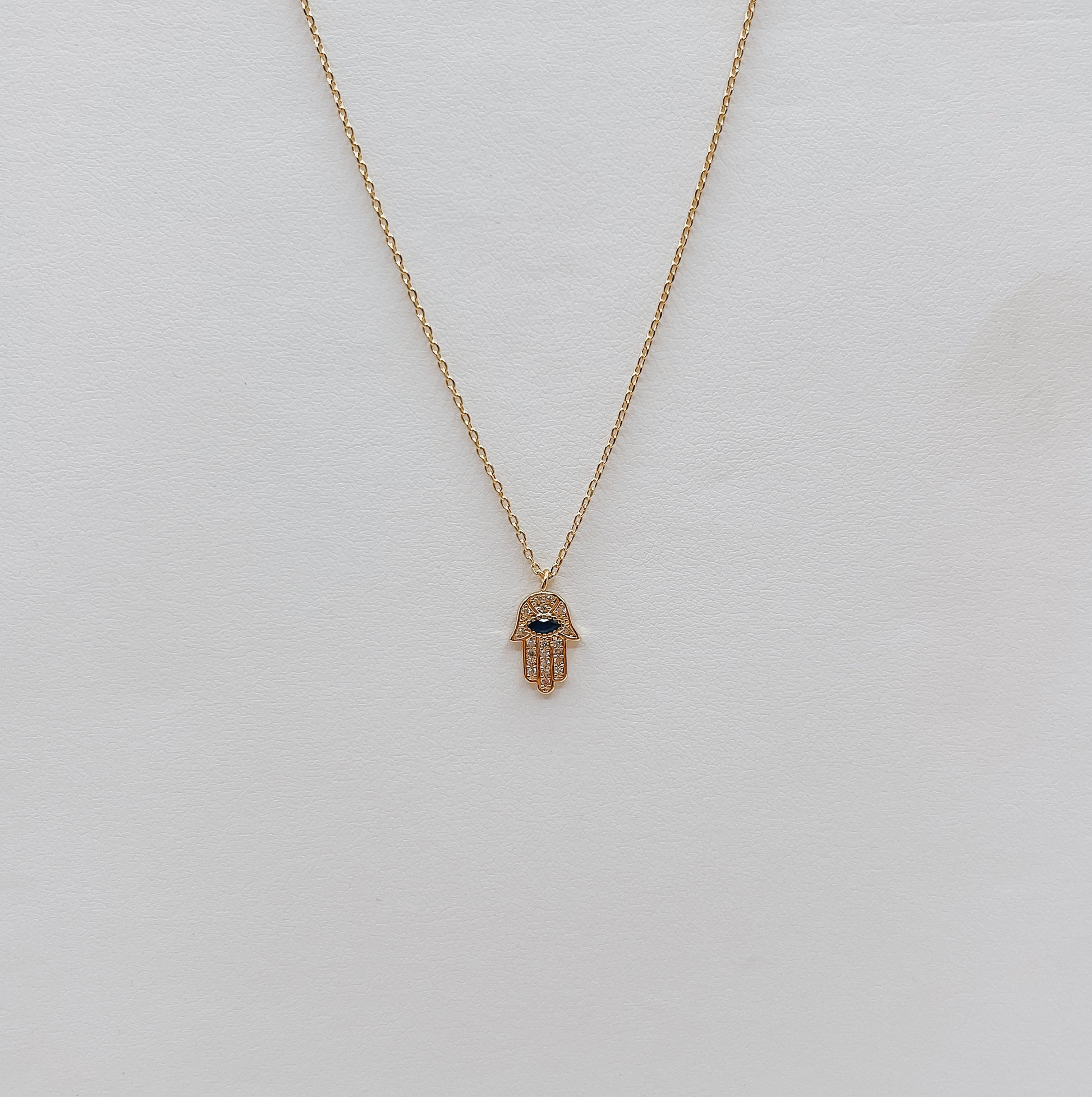 Hamsa Hand Protection Necklace-Gold