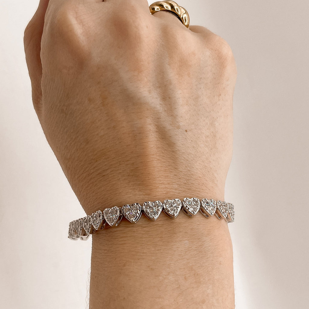 Heart Tennis Bracelet
