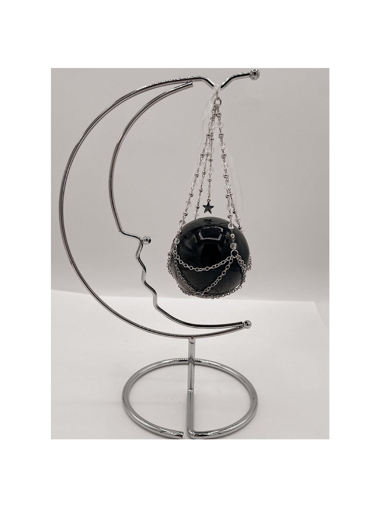 Crescent moon Crystal sphere Holder with Crystal