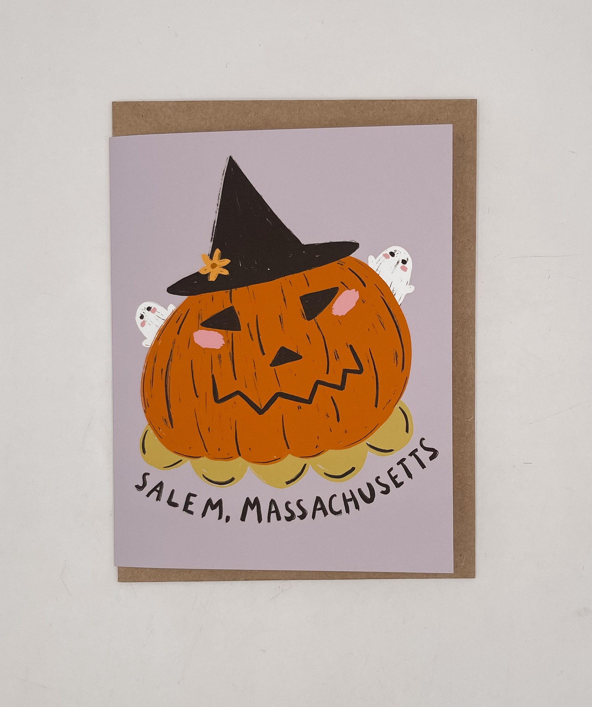 Salem Pumpkin Witch Card