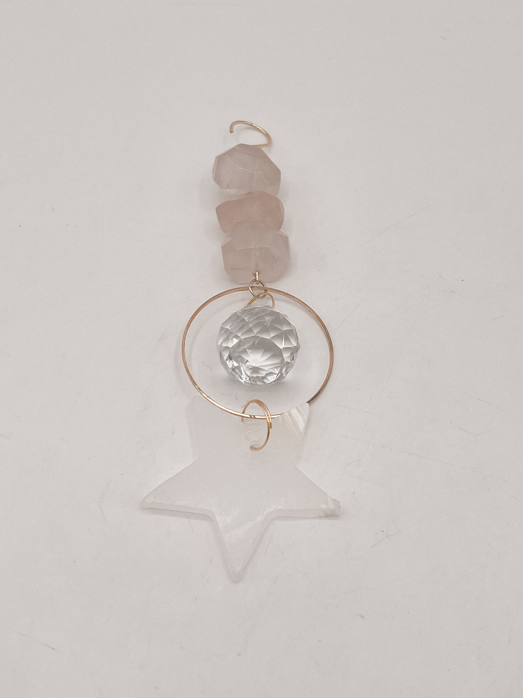 Rose Quartz Star Suncatcher