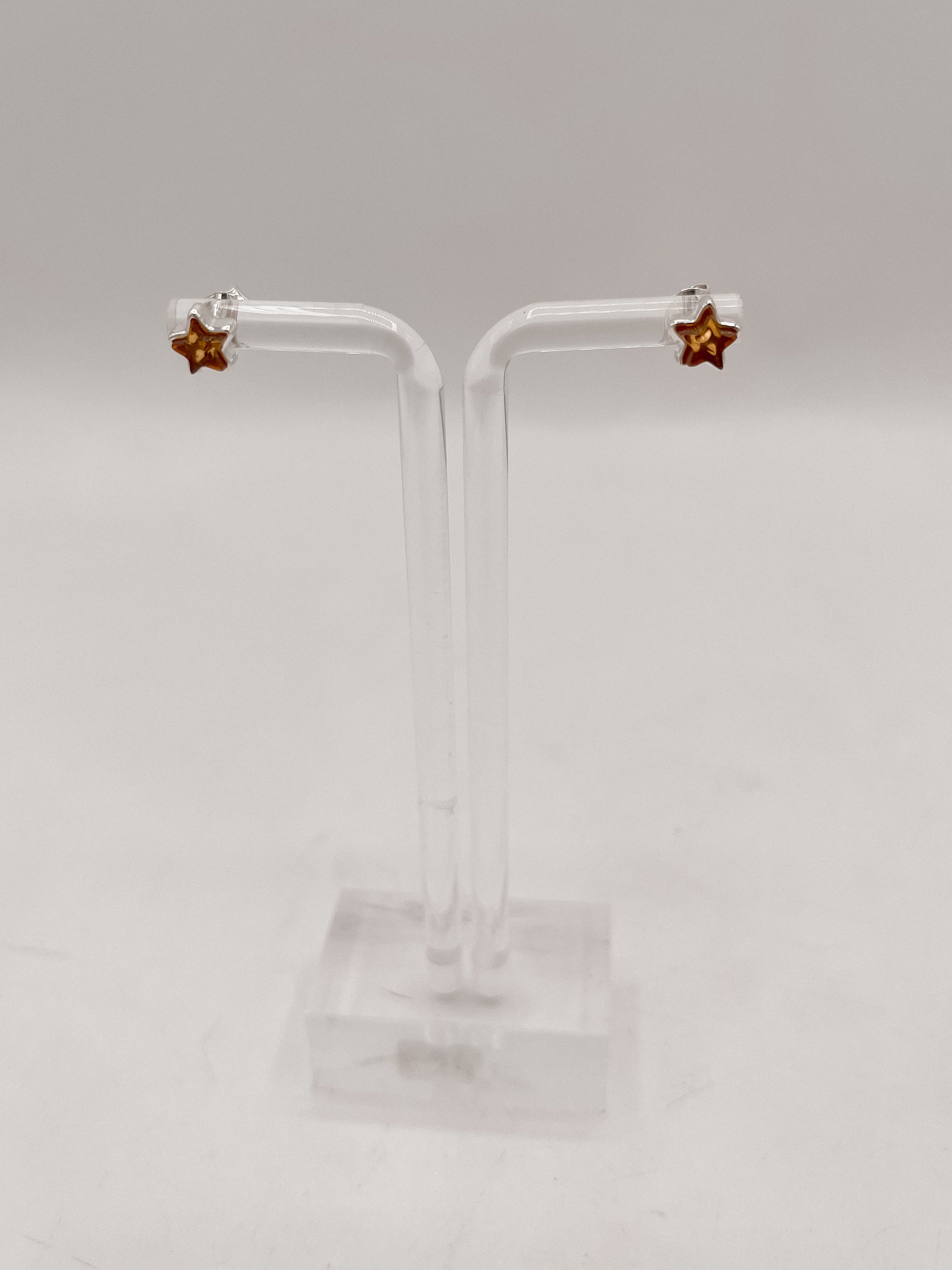 Amber Star Studs