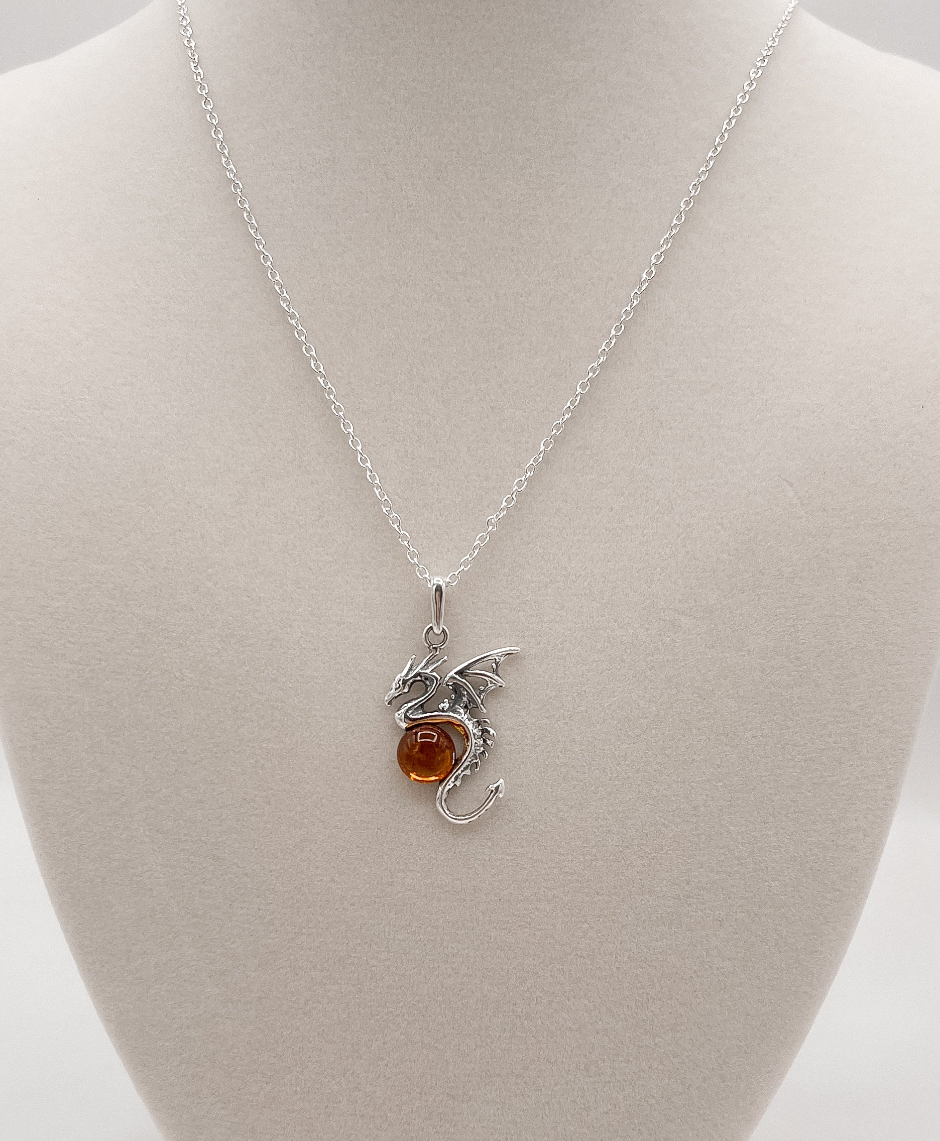 Amber Dragon Necklace
