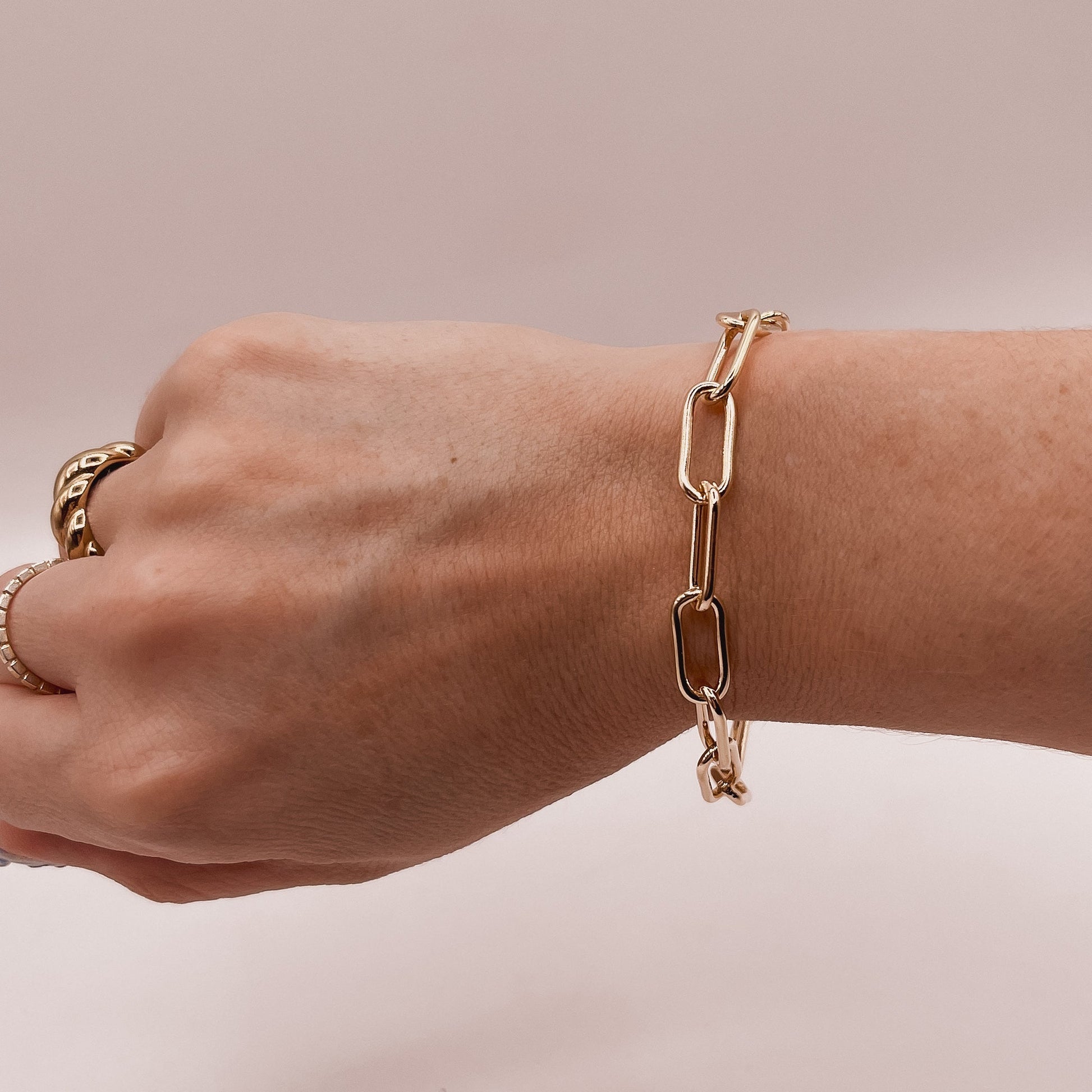 Golden Link Charm Bracelet