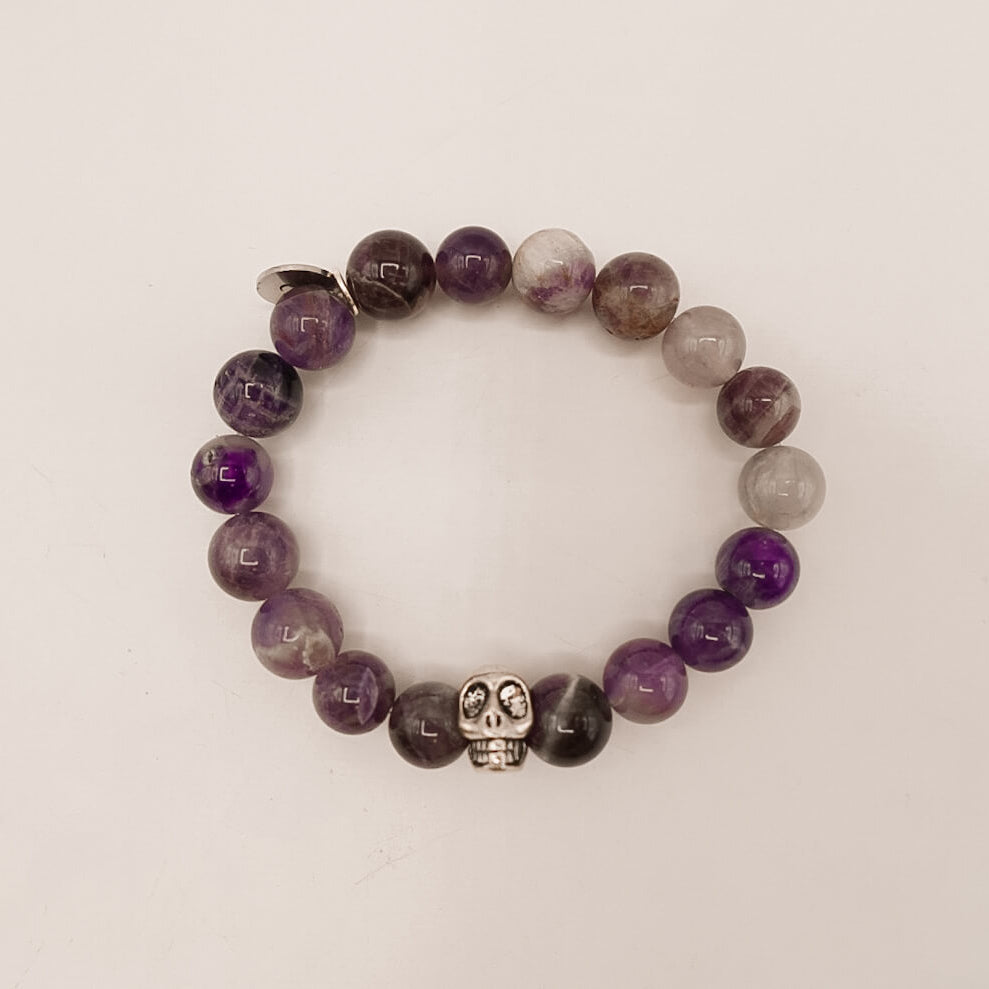 Mystic Amethyst Skull Bracelet