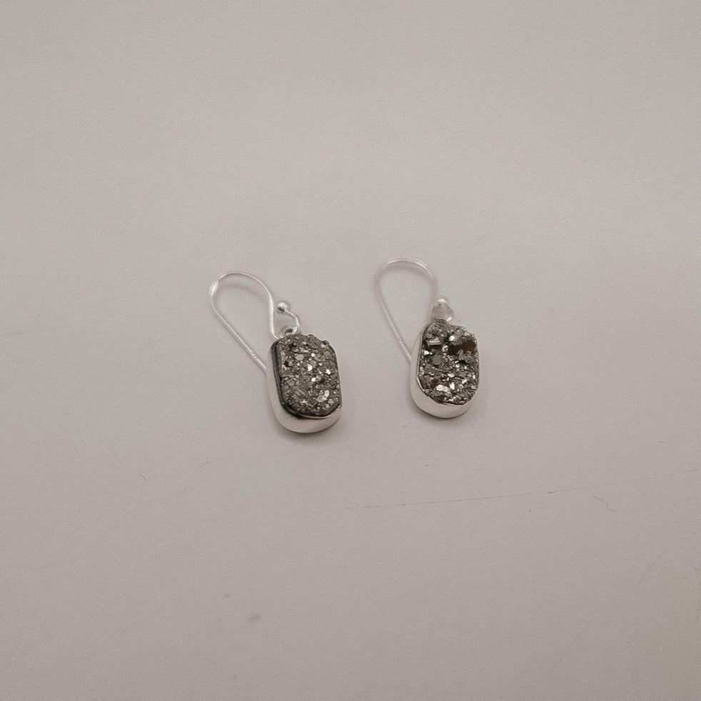 Glimmer & Ground Pyrite Earrings