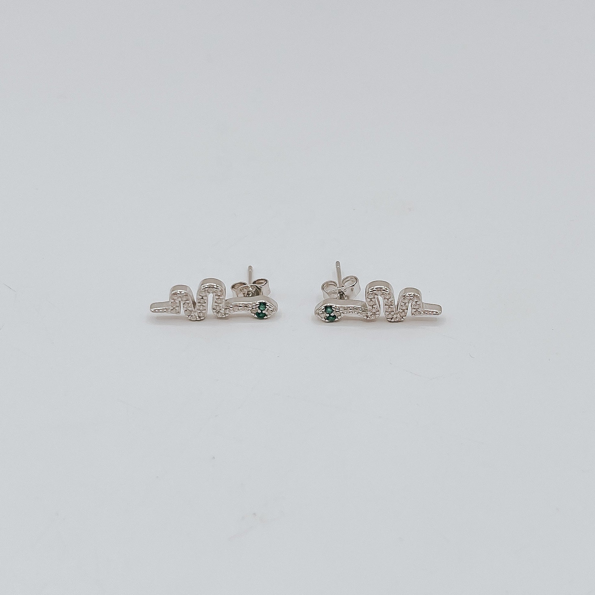 Serpent’s Whisper Studs – Silver