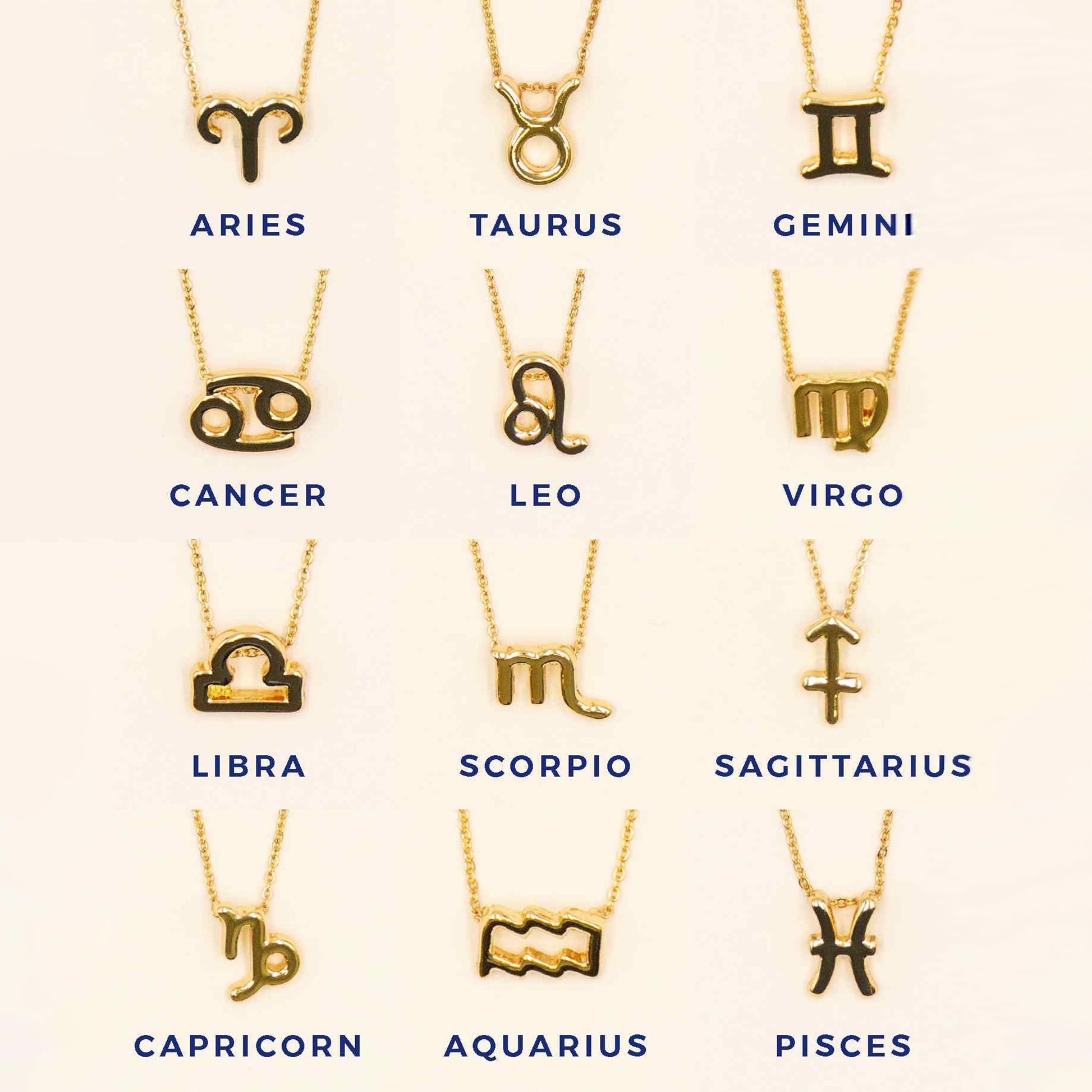 Zodiac Sign Necklace - Gold