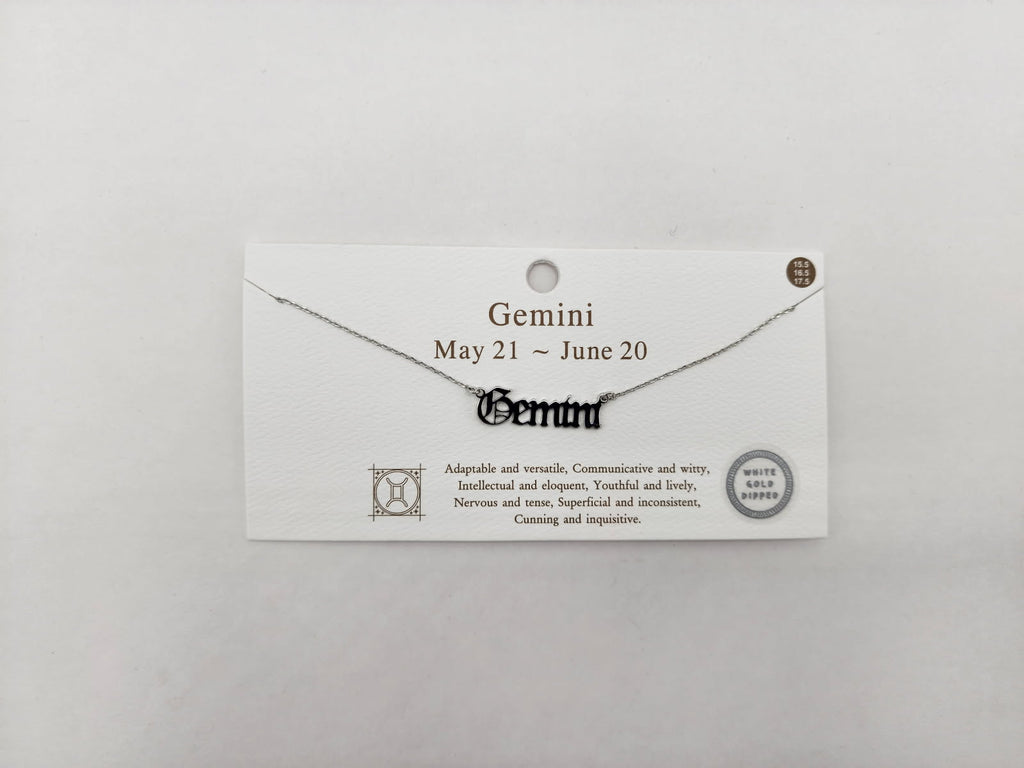 Celestial Script Zodiac Necklace Silver
