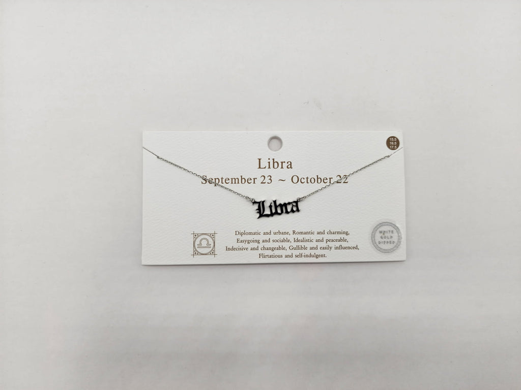 Celestial Script Zodiac Necklace Silver