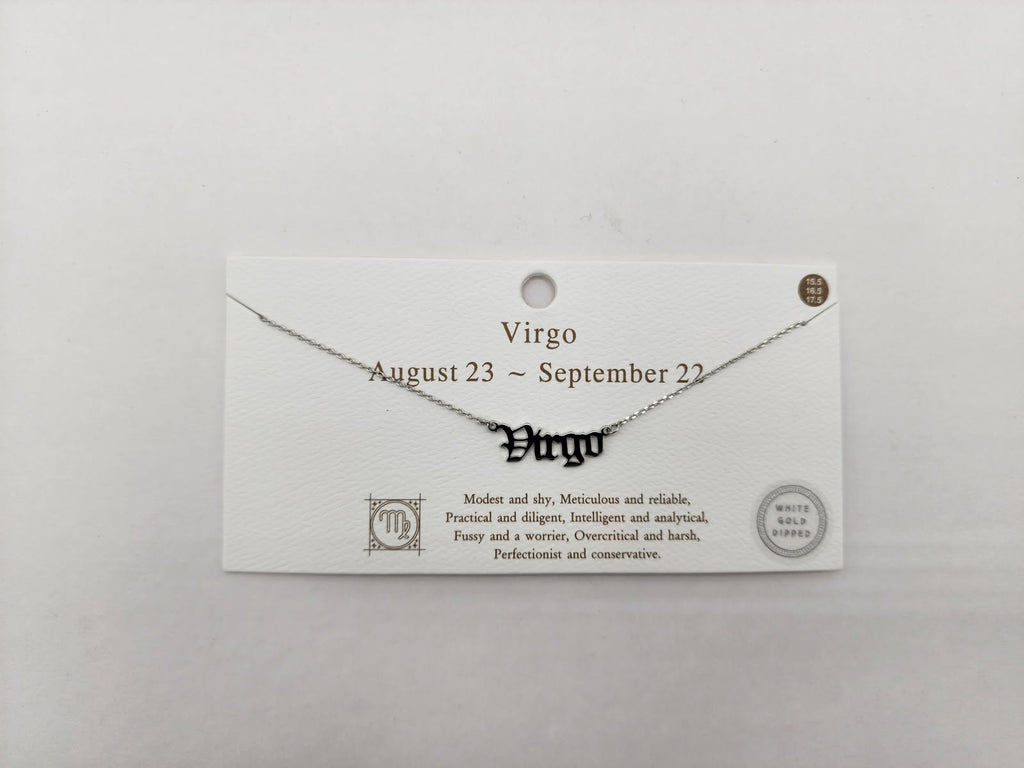 Celestial Script Zodiac Necklace Silver