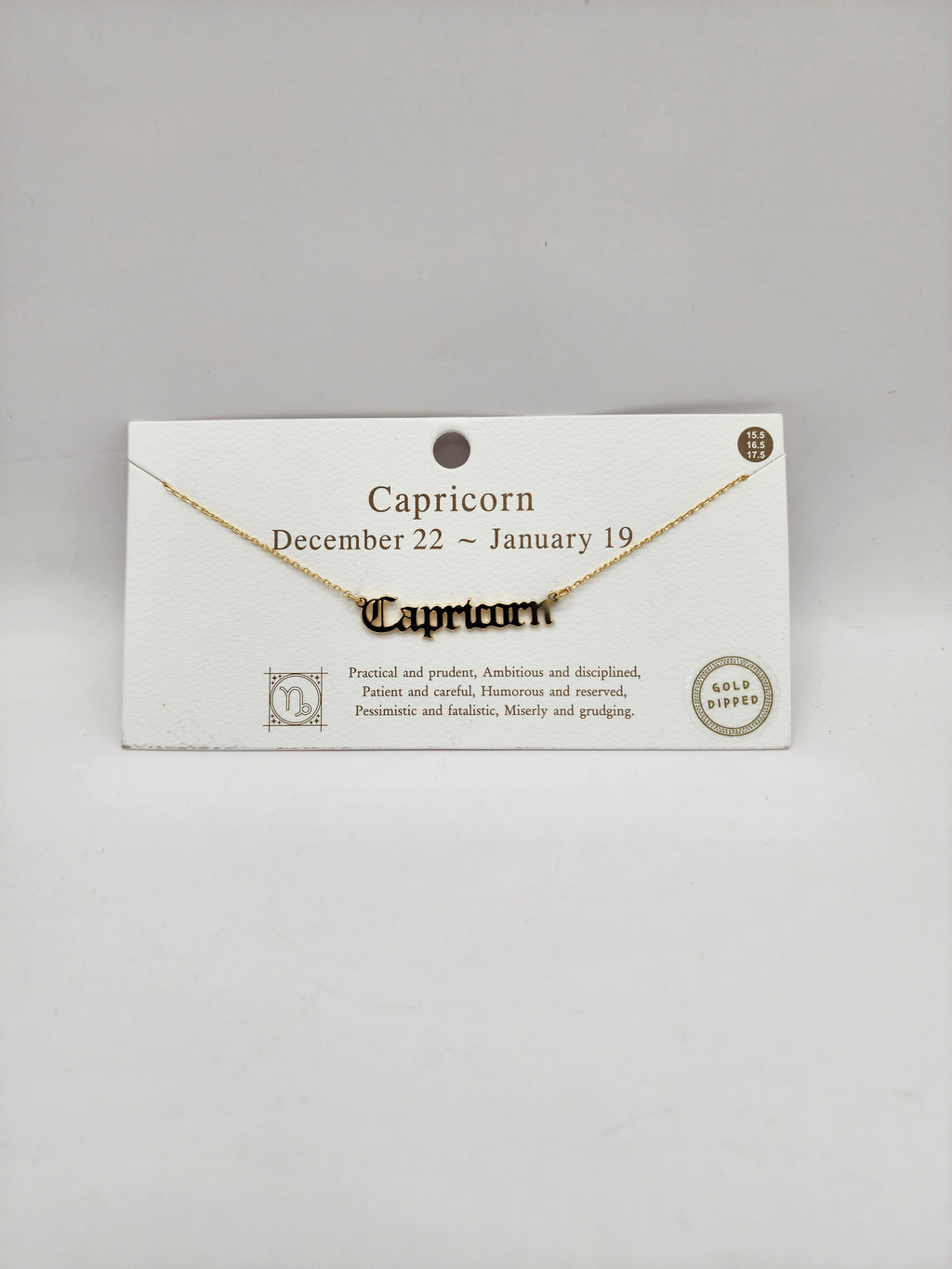 Celestial Script Zodiac Necklace Gold