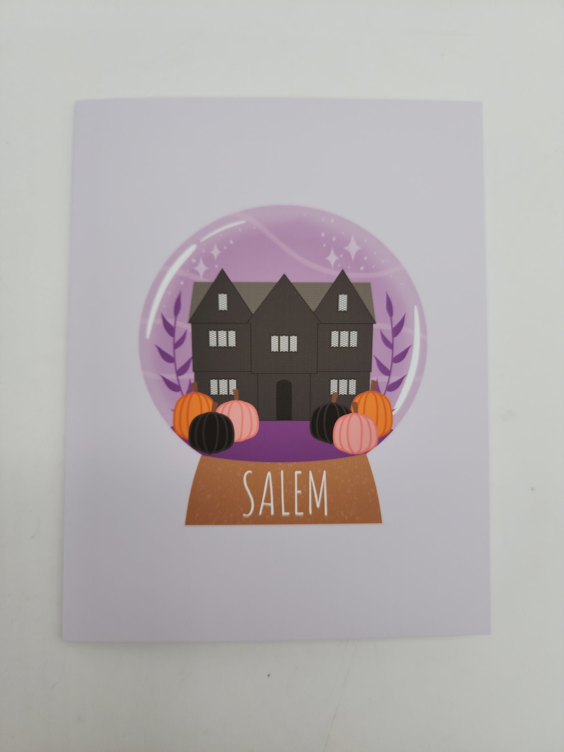 Witch House Snow Globe Greeting Card