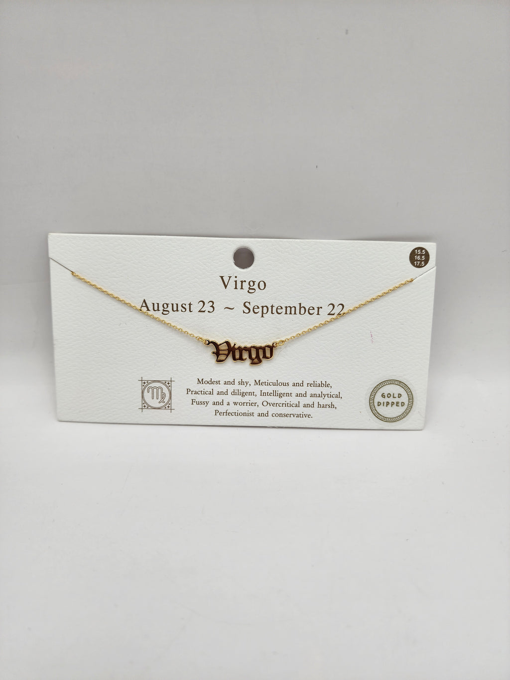 Celestial Script Zodiac Necklace Gold