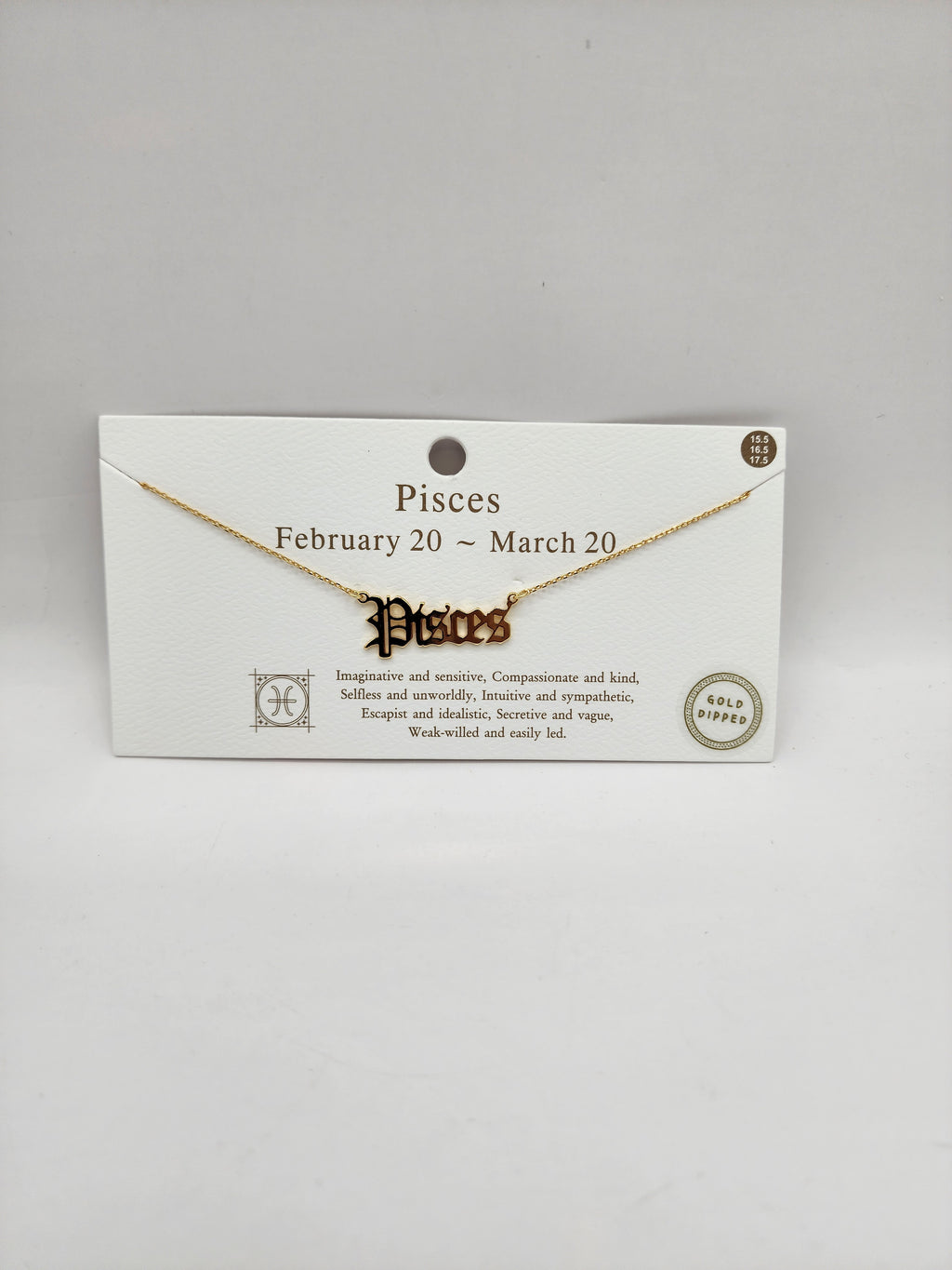 Celestial Script Zodiac Necklace Gold