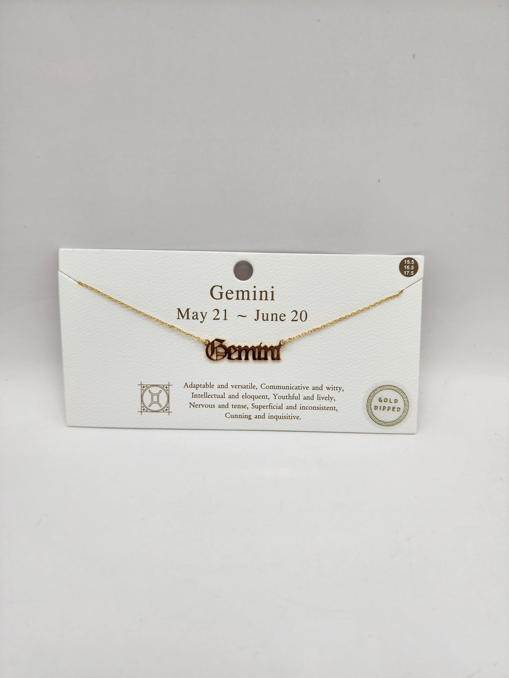 Celestial Script Zodiac Necklace Gold