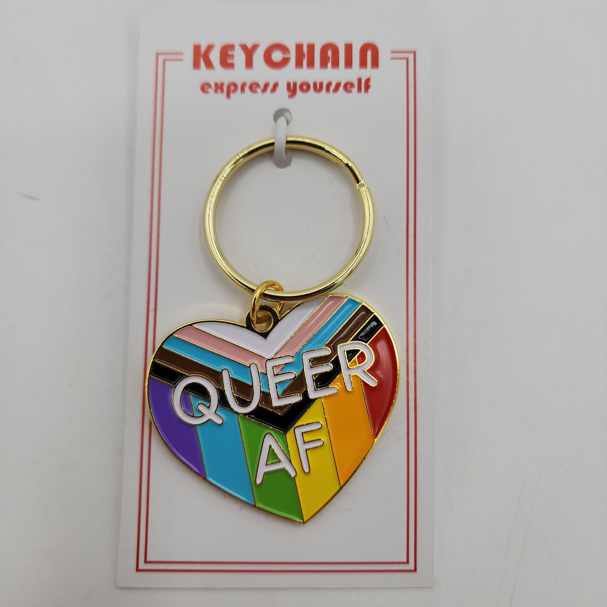 Queer AF Heart Keychain